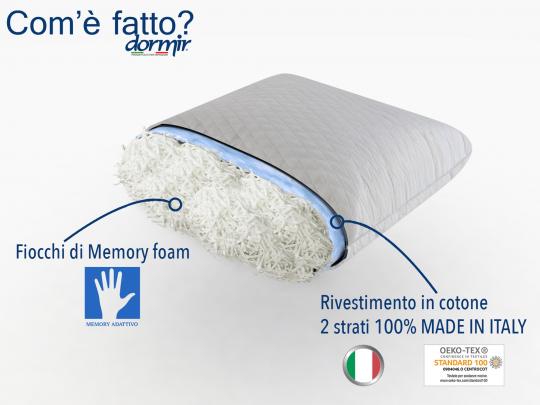 Dormir 2 guanciali memory foam in fiocchi di memory - gallery 2